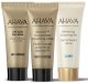 Unstoppable Radiance Set Ahava: Osmoter Concetrate, Smoothing, Lotion, For Face, 15 ml + Refresing, Eliminates Impurities, Cleansing Gel, For Face, 15 ml + 24K Gold Mineral, Anti-Wrinkle, Mud Mask, For Face, 15 ml + Ahava, GWP Textile Pouch For Women 1