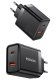 Ładowarka sieciowa szybka ESSAGER 65W GaN, USB-C, USB-A - PD3.0/QC4.0 4