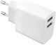 Ładowarka Fixed Zestaw ładowarki sieciowej FIXED z wyjściem 2xUSB i kablem USB/Lightning, 1 metr, MFI, 17W Smart Rapid Charge, biały 2