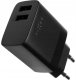 Ładowarka Fixed Zestaw ładowarki sieciowej FIXED z wyjściem 2xUSB i kablem USB/micro USB, 1 metr, 17W Smart Rapid Charge, czarny 3
