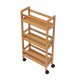Costway Wąski regał łazienkowy na kółkach, 3 półki KLUK, 76 cm 2