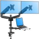 Triadyn Uchwyt Biurkowy TriMount na Dwa Monitory i Laptopa Ergonomiczny Regulowany Obrotowy TRD-BLK-3AL-13"-32" 1