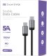 Kabel USB ForCell kabel Encore Energy USB-C x2 5A przewód QC PD 100W do ładowania i transferu danych 200 cm braided czarny EE121-CC-2M 4