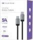 kabel Encore Energy USB-C x2 5A przewód QC PD 100W do ładowania i transferu danych 100 cm braided czarny EE121-CC-1M 4
