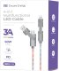 ForCell podświetlany kabel Encore Energy 4w1 USB-C USB-A Lightning przewód QC PD 3A 60W do ładowania i transferu danych 100 cm EE133 5