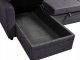 Narożnik rozkładany dla 3 osób NASSJO Len syntetyczny Czarny Prawostronny 11