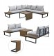 Zestaw Mebli Ogrodowych MARBELLA z Sofą Narożnikiem i Stolikiem SZARY 16