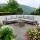 Zestaw Mebli Ogrodowych MARBELLA z Sofą Narożnikiem i Stolikiem SZARY 9