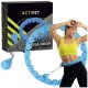 Hula hop z obciążeniem 24 elementy składane, z wypustkami do treningu cardio i fitness, niebieskie UNIWERSALNY 1