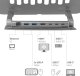 Club3D Podstawka pod laptopa z HUB-em USB-C 100W 360° 4K60Hz 4