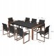 Zestaw Mebli Ogrodowych Jadalnianych DUISBURG dla 8 Osób Stół i 8 Foteli ANTRACYT / BRĄZOWY 8