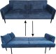 Sofa wypoczynkowa Dalia granatowa z funkcją spania kanapa szenilowa 4