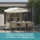 Parasol ogrodowy Black Forest, z boczkami na wysięgniku 3m duży beżowy 11