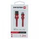 Swissten 71524206 kabel Lightning 1,2 m Czerwony 1