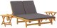 vidaXL vidaXL Leżak z poduszką Ciemnoszary Lite Drewno Akacji 2