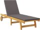 vidaXL vidaXL Leżak z poduszką Ciemnoszary Lite Drewno Akacji 4