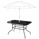 Bauerkraft Duży szklany stół ogrodowy na taras balkon 120x70 czarny otwór na parasol 1