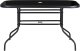 Bauerkraft Duży szklany stół ogrodowy na taras balkon 120x70 czarny otwór na parasol 3