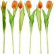 Saska Garden BUKIET 7 TULIPANÓW POMARAŃCZOWYCH 31CM JAK ŻYWYCH DEKORACJA WIOSENNA 4