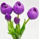 Saska Garden BUKIET 5 TULIPANÓW PIWONIOWYCH FIOLETOWYCH 39CM JAK ŻYWYCH DEKORACJA WIOSENNA 3