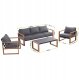 kontrast Zestaw Mebli Ogrodowych DUISBURG Sofa Fotel Stolik ANTRACYT / BRĄZOWY 11