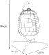 ProGarden Fotel wiszący Kokon ze stelażem 195CM brązowy 120KG (852227) 7