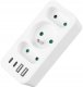 LTC Rozgałęźnik sieciowy: 1 gniazdo okrągłe z uz.+ 2x gniazdo płaskie + 2x USB + 2x USB-C 3,1A Biały 1