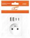 LTC Rozgałęźnik sieciowy: 1 gniazdo okrągłe z uz. + 2x USB + 2x USB-C, Biały 2x2,4A 6