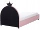 Beliani Łóżko dziecięce z pojemnikiem Korona Welur GRISETOT 90 x 200 cm ze schowkiem Różowy 7