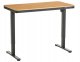 Biurko Beliani Biurko regulowane elektrycznie PENLY Czarny/ jasny brąz 120 cm 60 cm Z portem USB 1