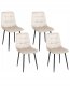 Beliani Zestaw 4 krzeseł do jadalni POWELL Welur Beżowy 1