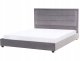 Beliani Łóżko wodne Welur ROUEN 180 x 200 cm Ciemnoszary 1