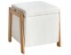 Beliani Puf ze schowkiem EDLAND Boucle 45 cm 43 cm Biały 6