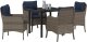 Ambiance Zestaw do jadalni w ogrodzie z poduszką 5 pcs Szary polirattan 3