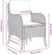 Ambiance Zestaw do jadalni w ogrodzie z poduszką 5 pcs Szary polirattan 10