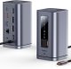 Stacja/replikator Baseus HUB Stacja dokująca 11w1 USB-C HDMI DP USB-A USB-C RJ45 PD mini jack 3.5mm ładowarka EU - szara HUB Stacja dokująca 11w1 USB-C HDMI DP USB-A USB-C RJ45 PD mini jack 3.5mm ładowarka EU - szara 2