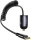 Ładowarka Baseus Ładowarka samochodowa USB-C z wbudowanym spiralnym kablem USB-C 30W - czarna Ładowarka samochodowa USB-C z wbudowanym spiralnym kablem USB-C 30W - czarna 2