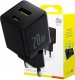 Ładowarka Baseus Ładowarka ścienna szybka Palm 20W USB + USB-C QC3.0 PD3.0 z kablem USB-C 1 m czarny 1