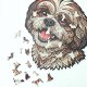 Mruu&Pruu Puzzle Drewniane Shih Tzu Uroczy Piesek 400 el. 3 mm Układanka drewniana 3