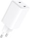 Ładowarka LMP USB-C GaN Dual Power Adapter 65W, QC 3.0 & PD, for all iPhone, iPad and other USB-C devices, variable charging power (max. 65W), 2 USB-C port, white 2