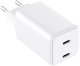 Ładowarka LMP USB-C GaN Dual Power Adapter 65W, QC 3.0 & PD, for all iPhone, iPad and other USB-C devices, variable charging power (max. 65W), 2 USB-C port, white 6