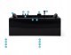Wanna Beliani Wanna narożna z hydromasażem LED VARADERO Lewostronny 183 x 90 cm Czarny 13