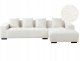 Beliani Narożnik dla 4 osób LUNGO Boucle Biały Lewostronny 1