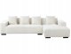 Beliani Narożnik dla 4 osób LUNGO Boucle Biały Lewostronny 4