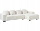Beliani Narożnik dla 4 osób LUNGO Boucle Biały Lewostronny 5