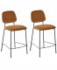 Beliani Zestaw 2 krzeseł barowych DUETTE Welur Złoty brąz 1