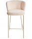 Beliani Zestaw 2 krzeseł barowych MINA II Boucle Jasnobeżowy 5