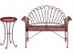 Beliani Zestaw mebli balkonowych CAVINIA Metal Burgundowy 1