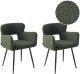 Beliani Zestaw 2 krzeseł do jadalni SANILAC Boucle Ciemnozielony 1