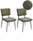 Beliani Zestaw 2 krzeseł do jadalni STURGIS Sztruks Oliwkowy 1